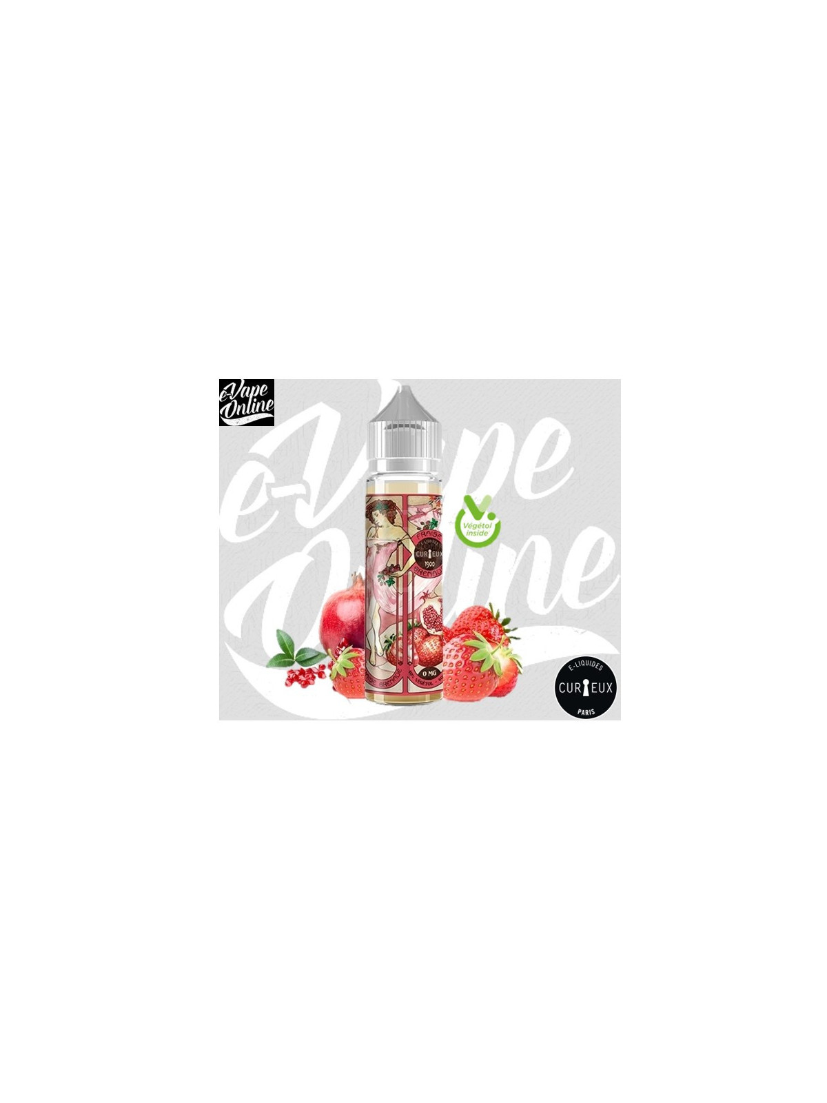 E-Liquide - FRAISE/GRENADE 50ml - Curieux