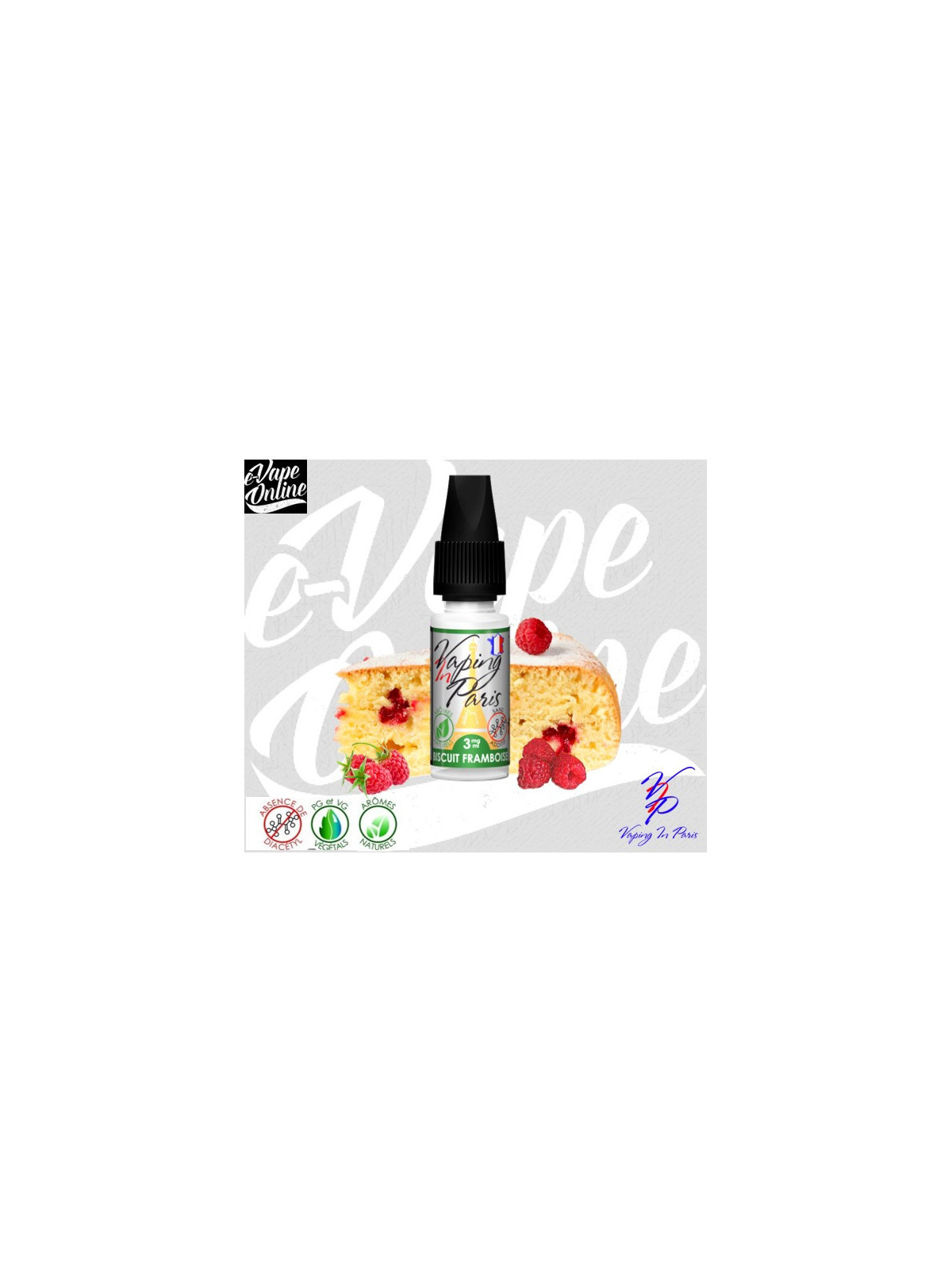 E-Liquide - BISCUIT FRAMBOISE 10ml - Vaping in Paris - e-vapeonline.com