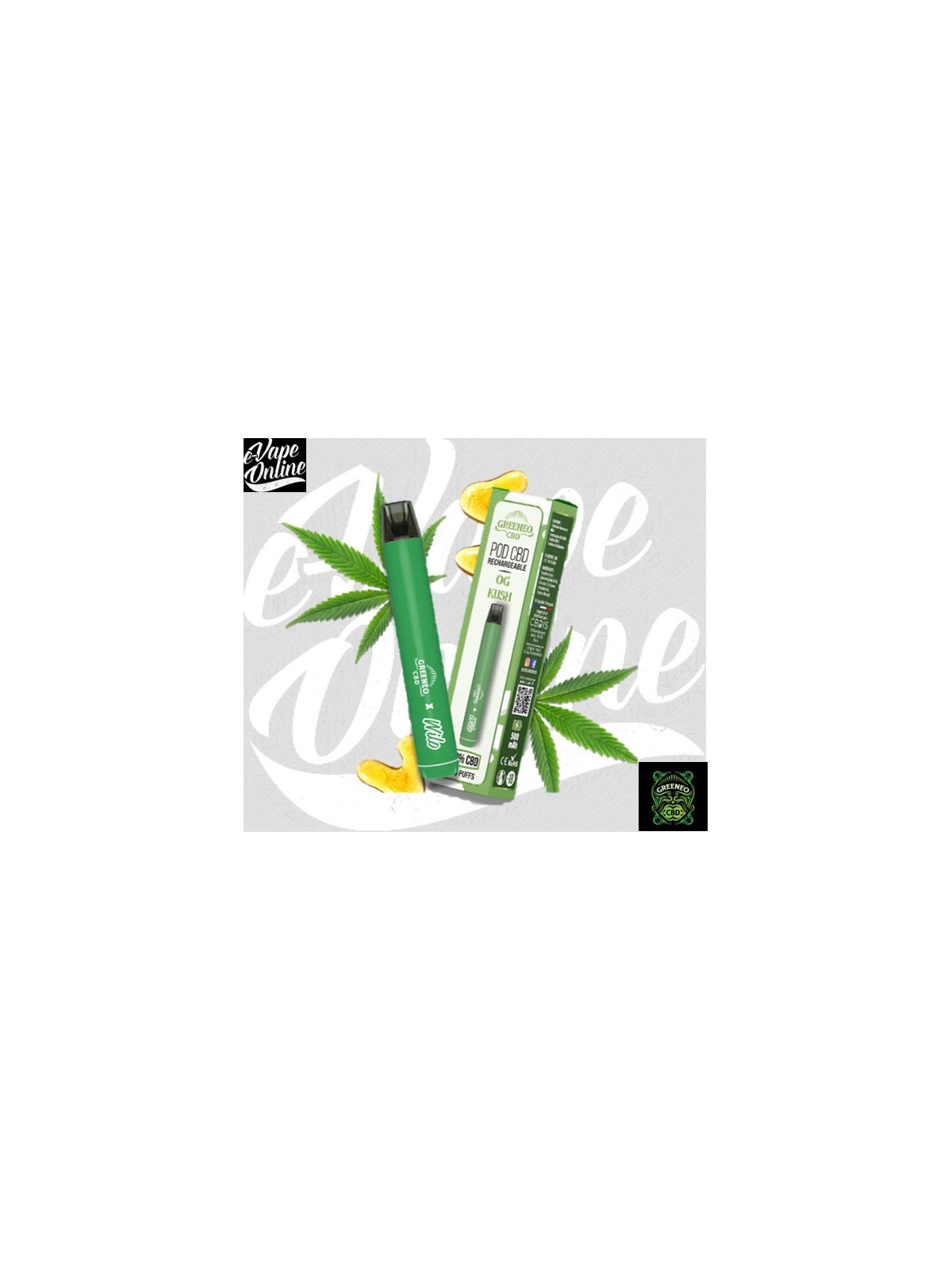 Puff - POD RECHARGEABLE OG KUSH 10% CBD - Greeneo