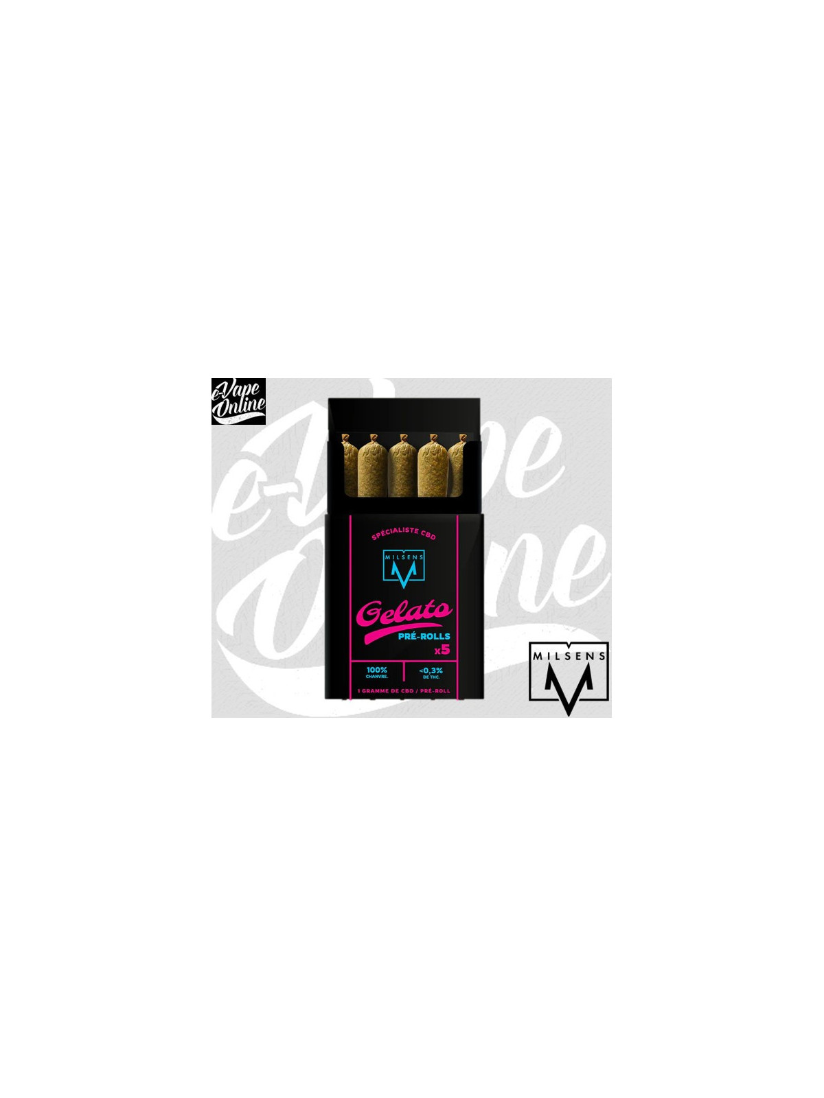 CBD - PRE ROLL GELATO Pack 5 - MILSENS - e-vapeonline.com