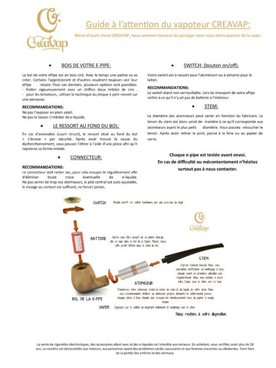 E-Pipe - KIT BENT 18350 - Créavap - e-vapeonline.com