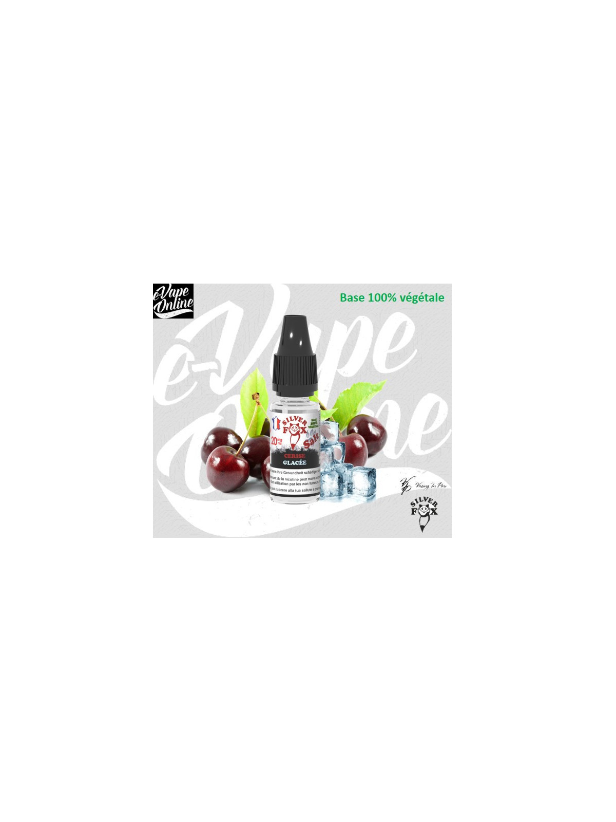 Sels de nicotine - CERISE NOIRE GLACée 10ml - Silver Fox - e-vapeonline.com