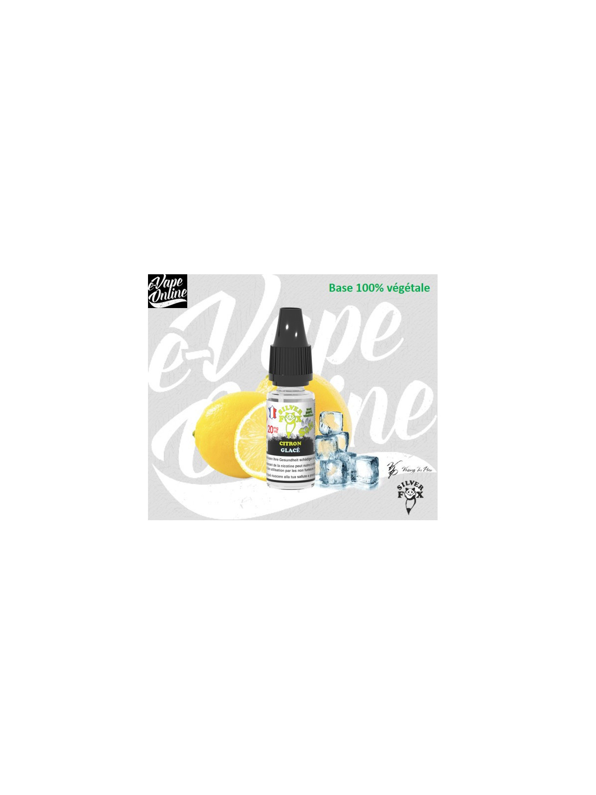 Sels de nicotine - CITRON GLACé 10ml - Silver Fox - e-vapeonline.com