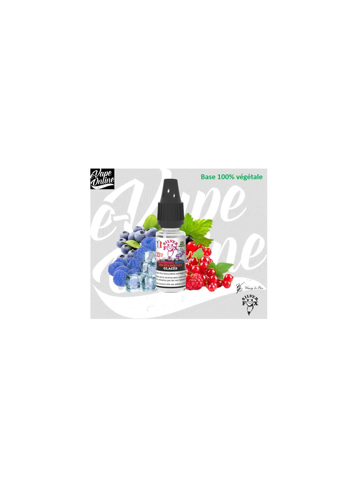 Sels de nicotine - FRAMB.BLEUE FRUITS ROUGES GLACées 10ml - Silver Fox - e-vapeonline.com